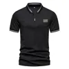 Polo Masculino Camisa Polo Masculina T-shirt Uniforme de Combate Estilo de Combate Regular Polo Manga Curta Cor Sólida Design com Zíper Top Tee 230712