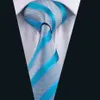 Seidenkrawatten-Set für Herren, blau gestreift, Einstecktuch, Manschettenknöpfe, Jacquard-gewebtes Herren-Krawatten-Set, Hochzeit, Business, Arbeit, formell, N-0568287L