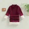 La ragazza veste le ragazze del bambino autunno inverno vestito casual manica lunga o collo peluche patchwork