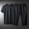 メンズジャージスポーツスーツファッションショーツ Tシャツ 10XL 夏通気性メッシュカジュアルジョガー服 230712