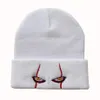 Beanie/Skull Caps Scary Clown Eyes Beanies Winter Hats For Women Men Teens Hip Hop Horror Fashion Knitted Solid Color Bonnets Beanie Dh6Km