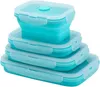 Andere Servies 4 Stuks Siliconen Inklapbare Voedsel Opslag Containers met Deksels Lunchbox Bento A gratis voor Keuken Pantry 230712