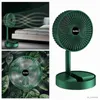 Electric Fans 2000mAh Electric Foldable Fan USB Rechargeable Portable Household Telescopic Low Noise Air Cooler Speed for Camping