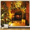 タペストリーズクリスマスデーの暖炉の家の装飾アートタペストリークリスマスツリーウォールハングヒッピー大規模なサイズタペストリー壁の装飾