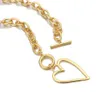 Aensoa Punk Gold Color Bih Hollow Heart Pendant Necklace For Women Imitation Metal Choker Halsband Kvinna 2020 Fashion Jewelry L230704