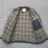 Hunting Jackets Men's Diamond Check Clamp Cotton Jacket Waterproof With Pocket Cargo Coats Vintage Casual Outerwear Male