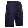 Hommes Shorts Hommes Shorts Casual Hommes D'été Multipoches Cordon Cargo Tactique Mi Taille Armée Pantalon Court Vêtements x0713 X0713