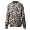 Femmes vestes léopard imprimé à manches longues Bomber veste mode fermeture éclair décontracté manteau hauts élégant mince basique dames 2023