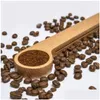 Кофе Scoops Оптовая деревянная ложка с зажимами столовая ложка сплошной букиной древесины измерение чайных ложе