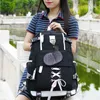 Okul çantaları fengdong Kore tarzı lise sırt çantası genç kız moda siyah beyaz öğrenci kızlar backpack okul çantası sevimli kitap çantası 230712