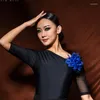 Scena noszona dla kobiet nowoczesne ubrania taneczne Łacińskie Top High tali
