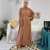 Ethnic Clothing Muslim Set Three Pieces Dubai Abaya 2023 Women Crinkle Kimono Abayas Short Sleeve Dress Wrap Outfits Islam Modest Ramadan