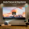 1080P Smart Projector, Video Projector With Android TV 10.0, Auto Focus, Auto Keystone, Dual 10W Speakers,