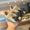 Flat Shoes Girls Leather Princess Sweet Toddlers Little Kids Flats Mary Janes Black Beige med Bow-Knot-prickar Högkvalitativ klänning