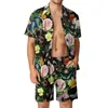 Fatos de treino masculinos Flower Botanical Vacation Men Sets Classy White Daisy Casual Shirt Set Summer Design Shorts Two-piece Fashion Suit Plus