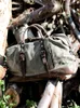 Duffel Bags Large Capacity Men's Hand Travel Bag Waterproof Oil Wax Canvas Messenger Luggage With Crazy Horse Leather