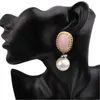 Orecchini pendenti 2023 gioielli moda donna europea americana perla metallo esagerato grande retrò bohémien coreano