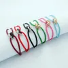 10 ans usine prix de gros couples haut de gamme marque C lettre rose en acier inoxydable multicolore corde bracelet adapté pour les couples cadeau viennent avec sac à poussière