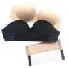 Women's Shapers Women Strapless Bra Plus Size Solid Color Multiway Invisible Seamless Underwired No Padding Sexy Brasier Mujer