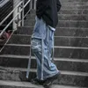 Jeans da uomo Uomo Gamba larga Denim Pantaloni strappati Pantaloni larghi dritti larghi Streetwear Pantaloni da skateboard Pantaloni neutri Hip Hop 230713