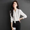 Women's Blouses Novelty Shirts Long Sleeve For Women Business Work Wear Spring Summer Blouse OL Styles Tops Female Clothes S-4XL