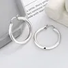 Boucles d'oreilles créoles estampées en argent sterling 925 grand lisse classique exagéré bijoux de mode mariage boucle d'oreille de fiançailles de haute qualité