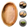 Platen Massief Houten Fruitschaal Houten Dienblad Ronde Ovale Bamboe Gebruiksvoorwerp Houder Decoratieve Serveerschaal Restaurant Board