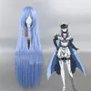 Akame Ga KILL Esdeath Cosplay Perruque 100cm Bleu Long Cheveux Raides294K