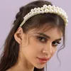 Headpieces Big Pearls Women Hairbands For Wedding Hair Accessories Bridal Vines Two Layers Handmade Headband Headpiece