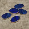 Kolye Kolyeler Doğal Taş kolyeler Düz oval lapis lazuli takılar için takılar için cazibe kolye küpe hediyeleri 20x35mm