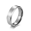 Trouwringen PSJ Mode-sieraden Paar Ring 4MM 6MM 8MM Zilver Blauw Plated Geborsteld Titanium Roestvrij staal Voor Mannen Vrouwen