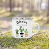 Mugs Cactus Plant Printed Enamel Mug Creative Coffee Water Milk Cups Summer Camping Campfire Mugs Handle Drinkware Gifts for Camper R230713