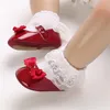 Premiers marcheurs bébé filles chaussures enfants enfant en bas âge solide arc fille princesse fond plat boucle légère confortable