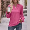 Damesblouses Dameskleding Herfst Office Commuter Tops Stijlvolle V-hals Dames T-shirts met lange mouwen voor losse pasvorm Comfortabel