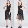 Casual Dresses Women Party Dress 1920s Great Gatsby Flapper V Neck Sleeveless Embellished Sequin Beaded Fringe Vestidos