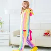 Rainbow jednorożec bluzy bluzy piżamowe Kigurumi kombinezony dla dorosłych kostiumów Halloween228o