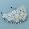 Headpieces Barock Pearl Flower Headband Fashion Hårtillbehör Kvinnor Trend High-End Bridal Wide Hairband Hoop Headwear