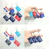 Keychains Lanyards 2024 Trump Key Chain US Party Favor President Election Flag Pendant Rostfritt stål Taggar Ill Be Back Keyring Mi DHG2L