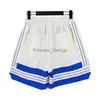 Shorts pour hommes shorts rhude shorts pour hommes shorts blancs et bleus shorts de créateurs pour hommes pantalons taille S M L XL shorts de plage de bain cordon de serrage shorts légers pour hommes