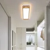 Lustres allée rectangulaire Simple moderne LED plafonnier entrée couloir créatif escalier balcon or lustre