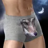 Caleçons Hommes Caleçons Culottes drôles pour hommes Modal avec boxer de loup mens vente Pouch Bulge boxers homme Sous-vêtements de dessin animé pour hommes J230713