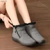 Halten Sie warme Schneestiefel Damen Winter Ankle Bootie Anti-Rutsch-Pelz gefütterte Knöchel-Kurzstiefel Wasserdichte Slip-on-Outdoor-Schuhe L230704