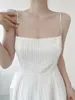 カジュアルドレス韓国スタイルのホワイトイブニングマキシドレス女性
