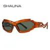 Shauna vintage düzensiz kedi göz kadınları lüks güneş gözlüğü moda marka tasarımcısı benzersiz içi boş bacaklar erkek tonları uv400 güneş gözlükleri