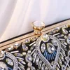 Evening Bags Women's Evening Clutch Bag Party Purse Luxury Wedding Clutch for Bridal Exquisite Crystal Ladies Handbag Gold Black Blue Wallet 230712