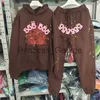 Erkek Hoodies Sweatshirts Erkek Hoodies Sweatshirts Siyah Kahverengi Örümcek Kapşonlu Sweatshirt Gerçek Fotoğraf Takip Örümcek Web Sulakları SP5der 555555 Sweatpants Set Gro