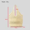 Bolsos escolares Casual de paja hueca para mujer, bolsos de mano tejidos de papel para mujer, bolso de mano grande hecho a mano para playa y verano, bolsos de compras grandes 2023