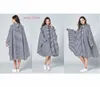 Poncho antipioggia impermeabile da donna elegante impermeabile con stampa Coloful con cappuccio e cerniera regalo ragazza L230620