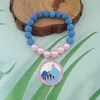 Strand Mode Handgemaakte DIY Blauw Roze Kralen Armband JJ Vriendschap Logo Sieraden