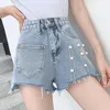 Jeans pour femmes Style coréen Classic Denim Shorts Femmes Été Bleu Taille haute Pantalon à jambes larges Streetwear Stright